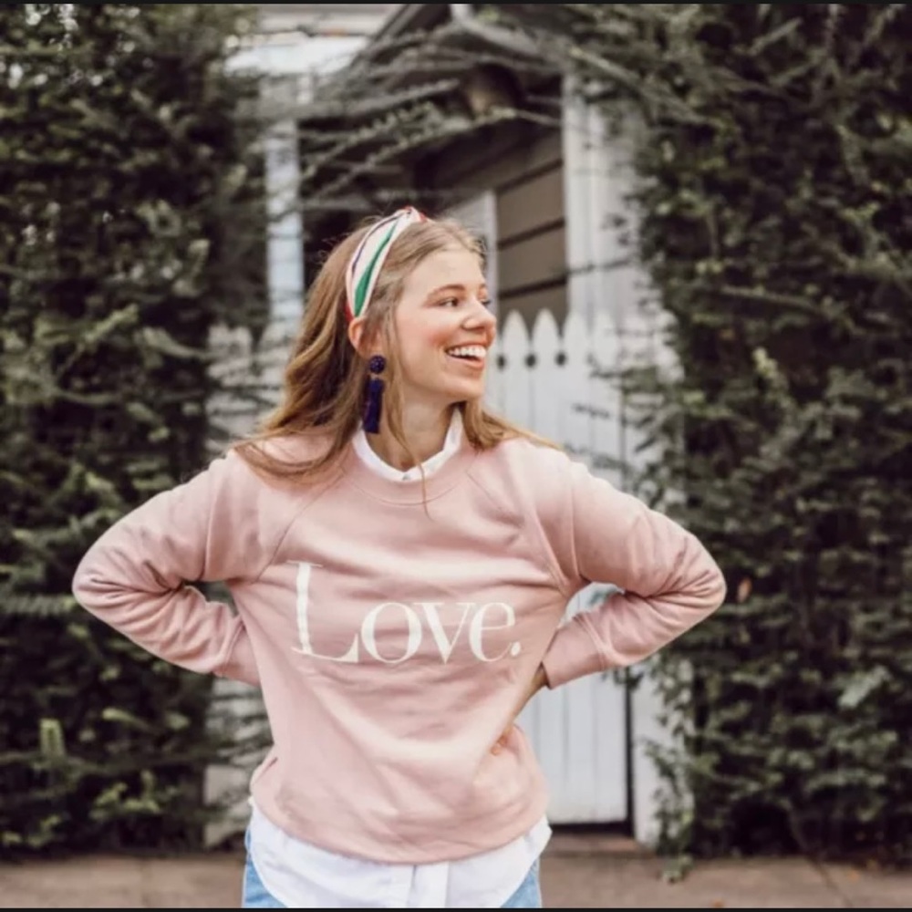 NWOT J. Crew Women’s Blush Pink Love Sweatshirt